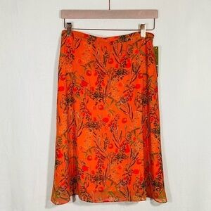 NWT Gianni Bini Candance print peach midi floral skirt size 4
